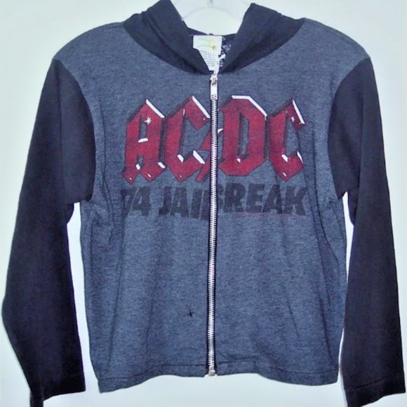 AC/DC L/S ZIPPER HOODIE SIZE 4T *NWT* Sweatshirt Designer Kids Wear Rocker - Picture 2 of 2